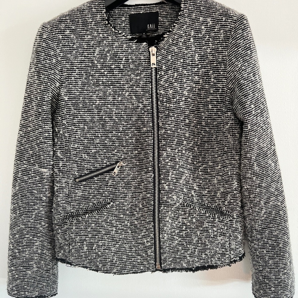Boucle Tweed Biker Jacket by Kaii Los Angeles – Medium